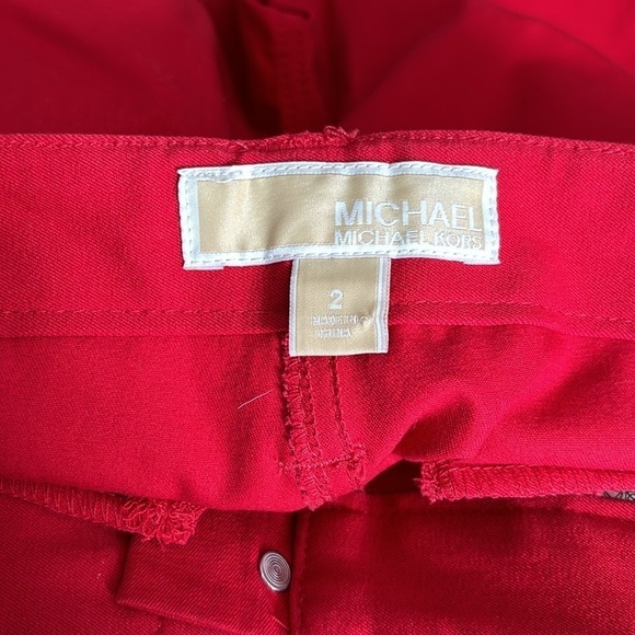 MICHAEL KORS Red Chino Ankle Pants Size 2 - Picture 7 of 8